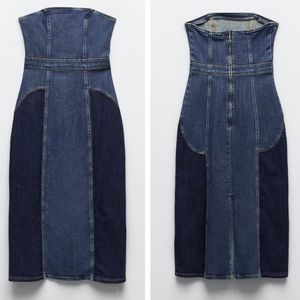NWT Zara Midi Denim Dress